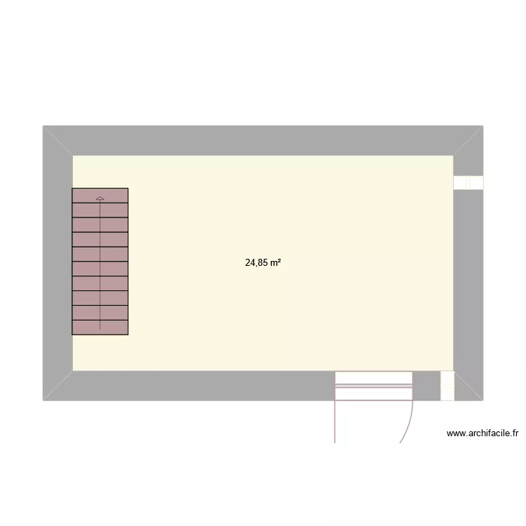 Atelier. Plan de 1  et 25 m²