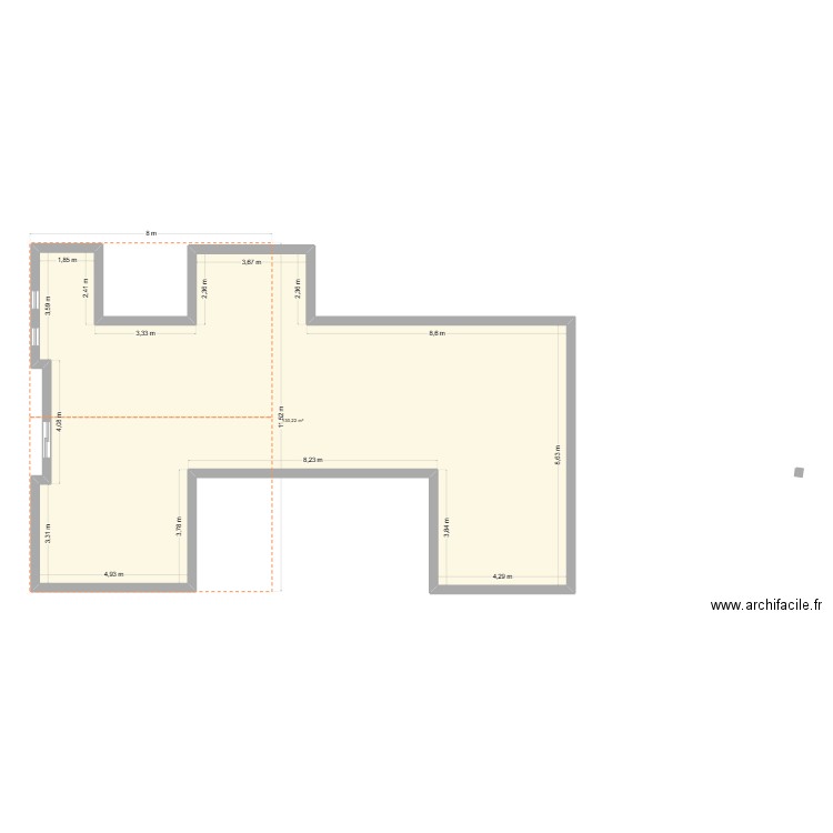 felizot. Plan de 1 pièce et 130 m2
