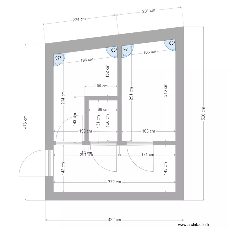 sde buanderie couloir. Plan de 