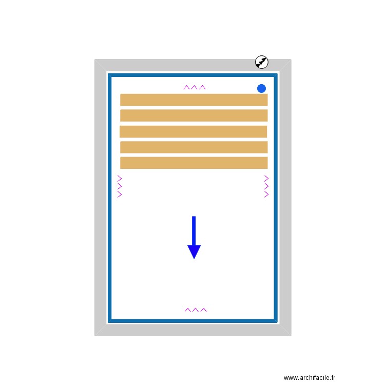 BGE . Plan de 2 pièces et 28 m2