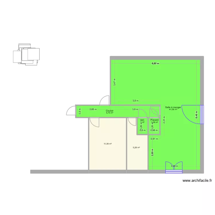 Plan maison. Plan de 6  et 66 m²