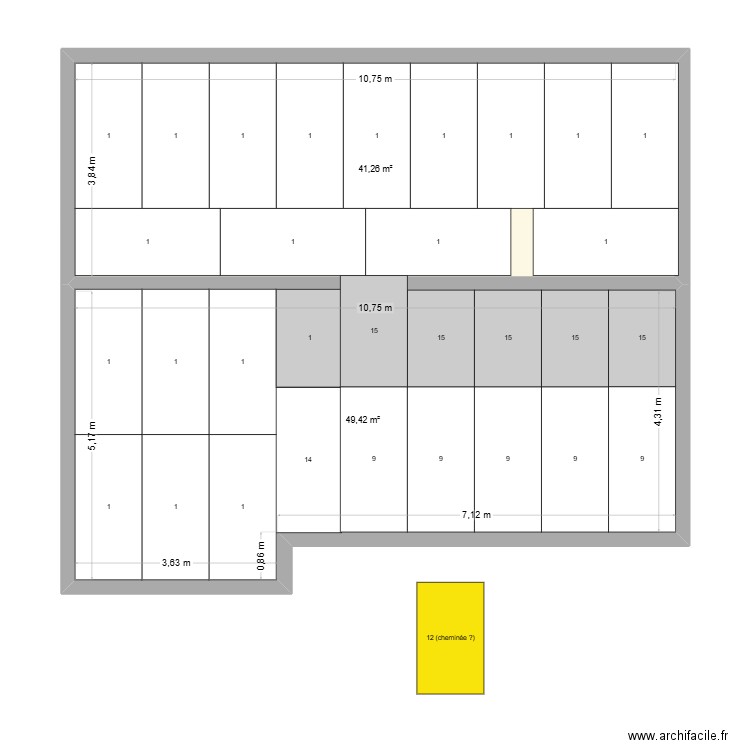 isolation Villa option 300. Plan de 2 pièces et 91 m2