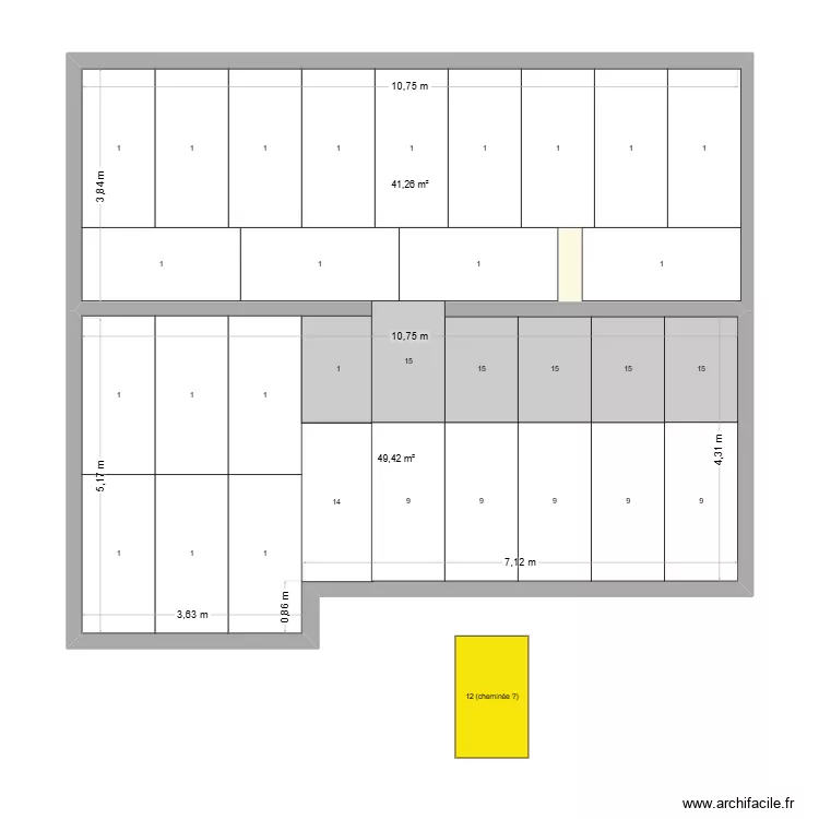 isolation Villa option 300. Plan de 2 pièces et 91 m²