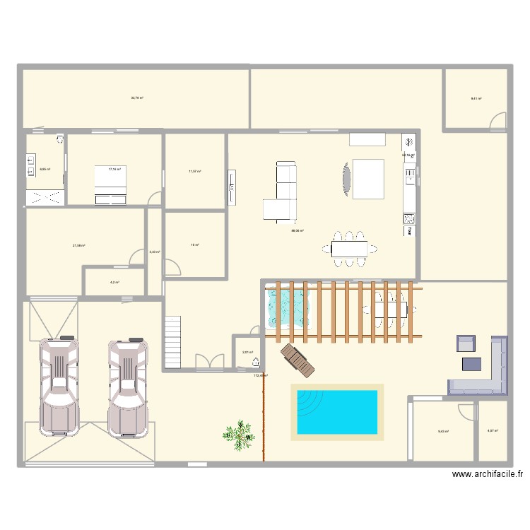 Maison 1. Plan de 15 pièces et 457 m2