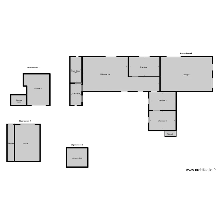 Haricot sjm amiante. Plan de 13  et 183 m²