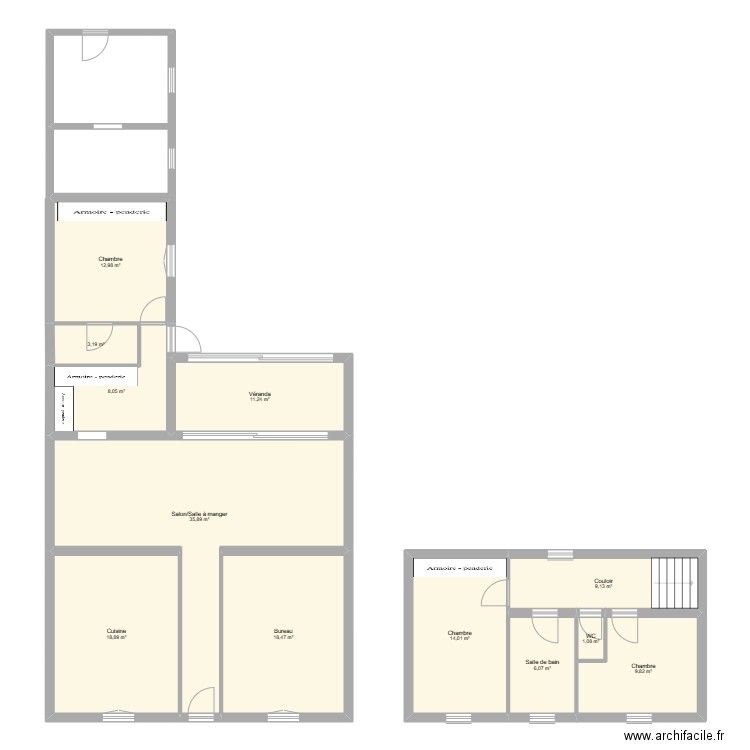 ROCHE. Plan de 12 pièces et 149 m2