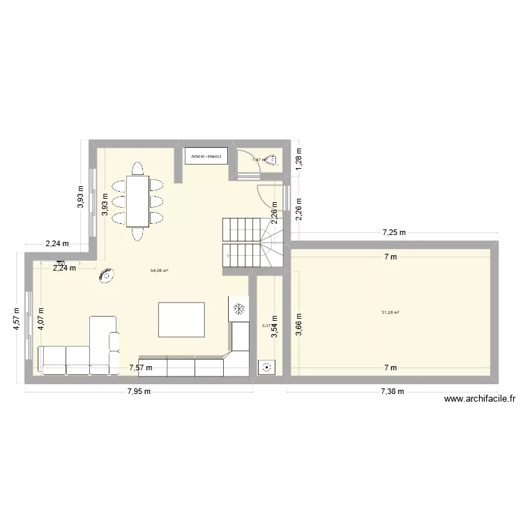 rdc 2. Plan de 4  et 90 m²
