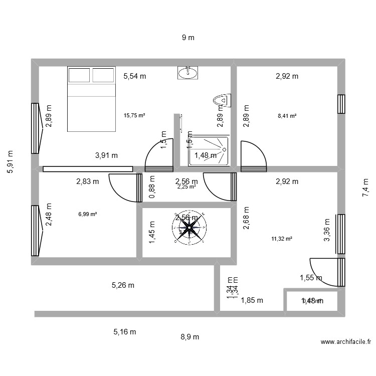 BOYER BRIGITTE. Plan de 7 pièces et 49 m2