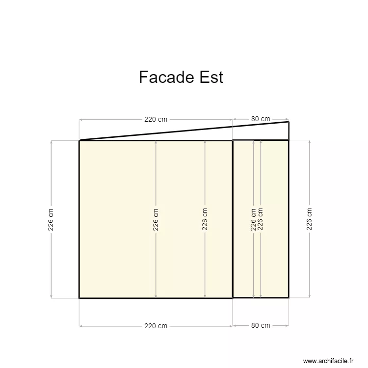 Extension cave fa&ccedil;ade est. Plan de 