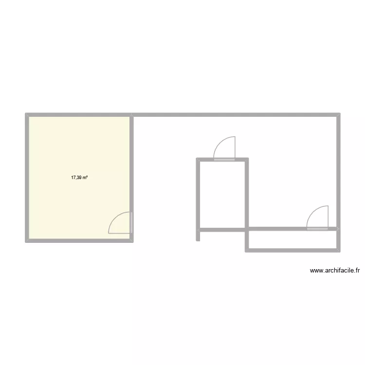 2eme &eacute;tage. Plan de 1  et 17 m²