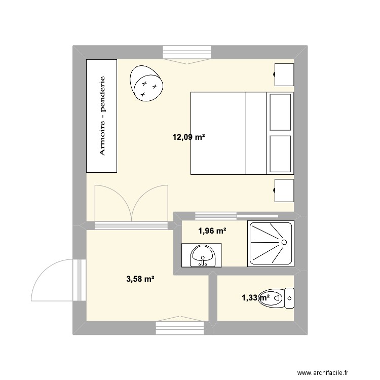 CHAMBRE ERIC PLAN 4. Plan de 0 pièce et 0 m2