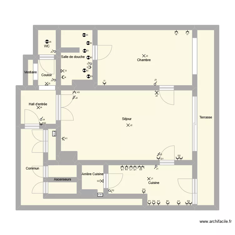 Appartement Evere 9iem &eacute;tages. Plan de 