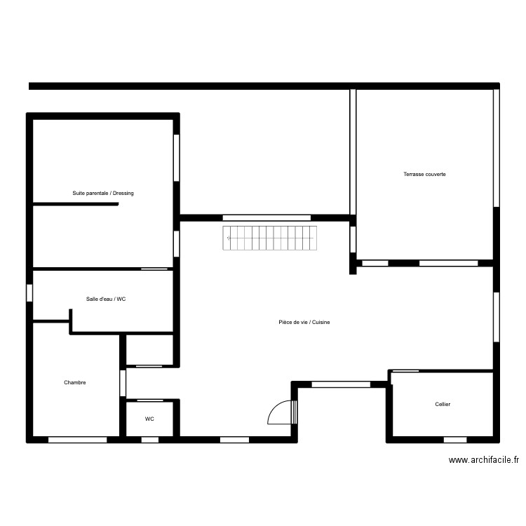 MOUSSIER - Plan RDC. Plan de 8 pièces et 141 m2