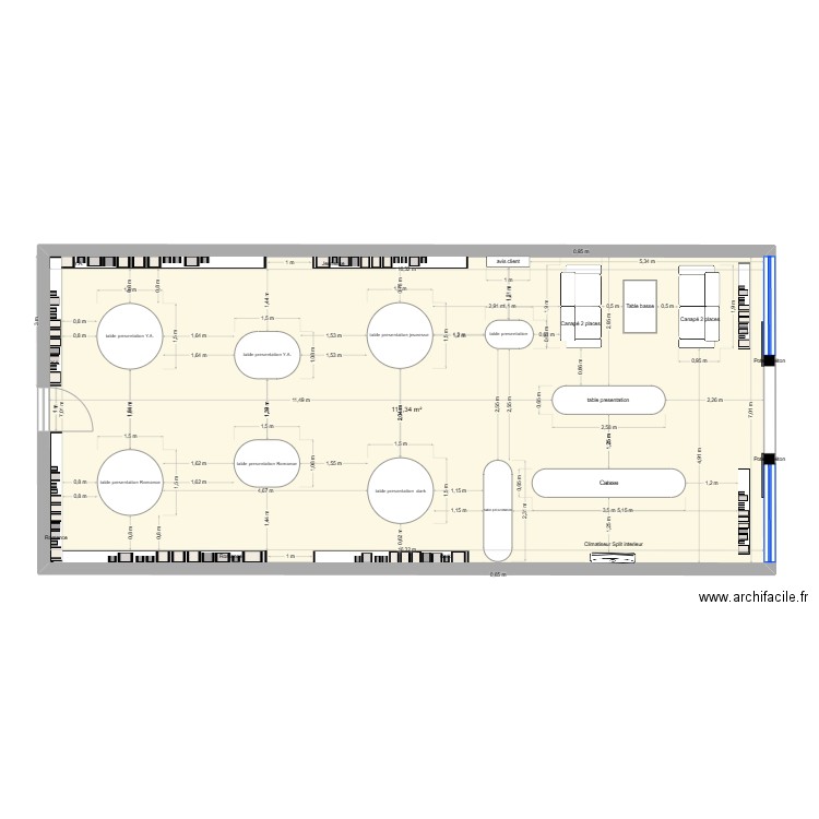 lea 2. Plan de 1 pièce et 114 m2
