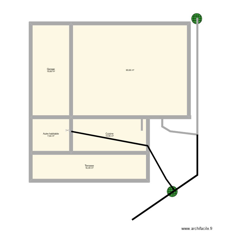 evac oignies. Plan de 5 pièces et 118 m2