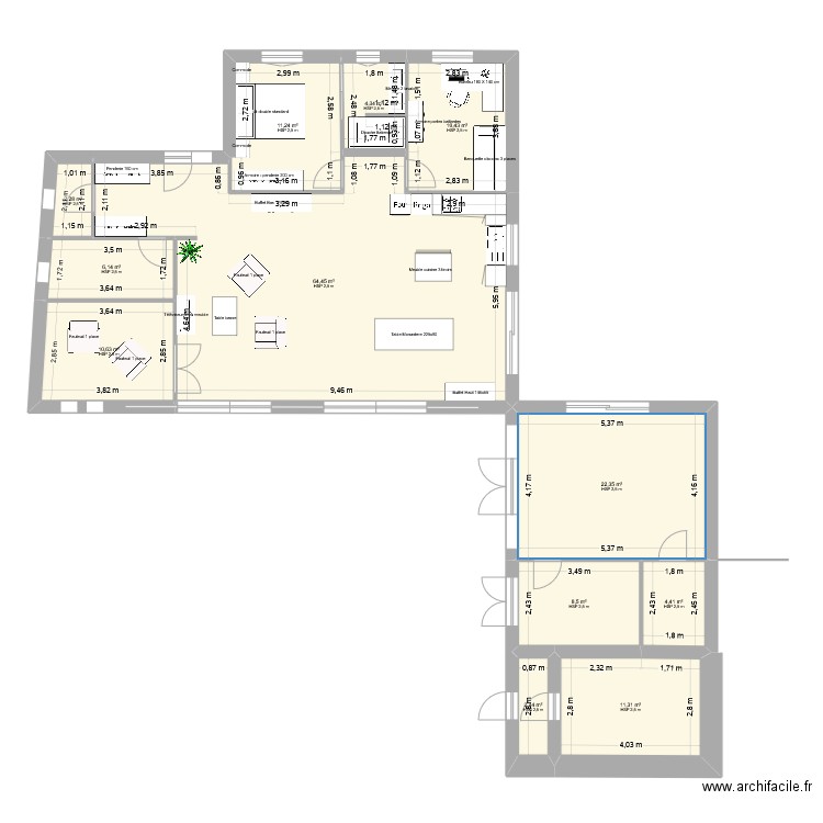 Charline. Plan de 12 pièces et 159 m2