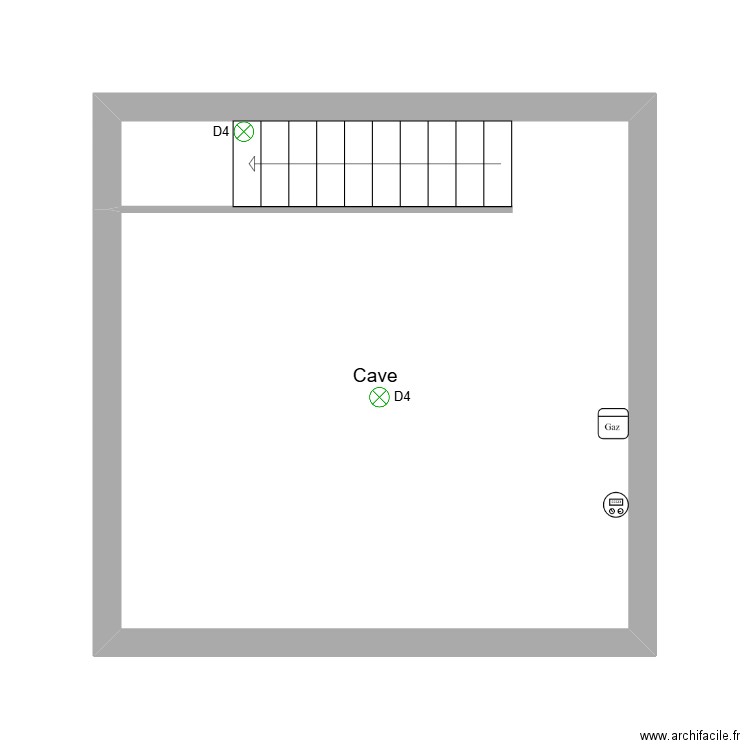 cave leval trahegnies. Plan de 1 pièce et 22 m2