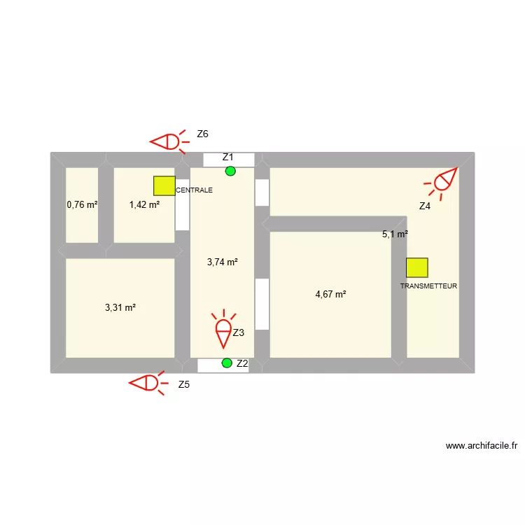 BOSC ANNE. Plan de 6 pièces et 19 m²