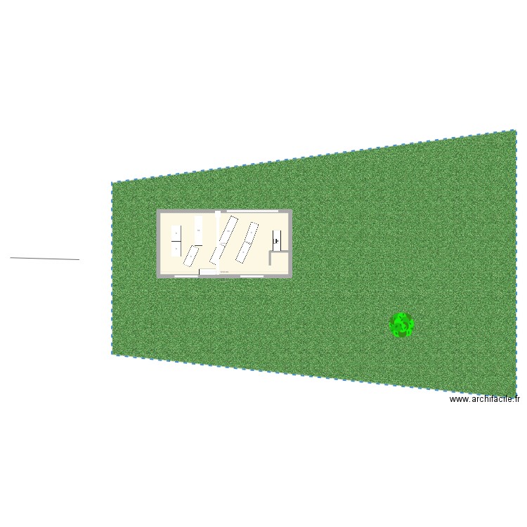 gite. Plan de 1 pièce et 74 m2