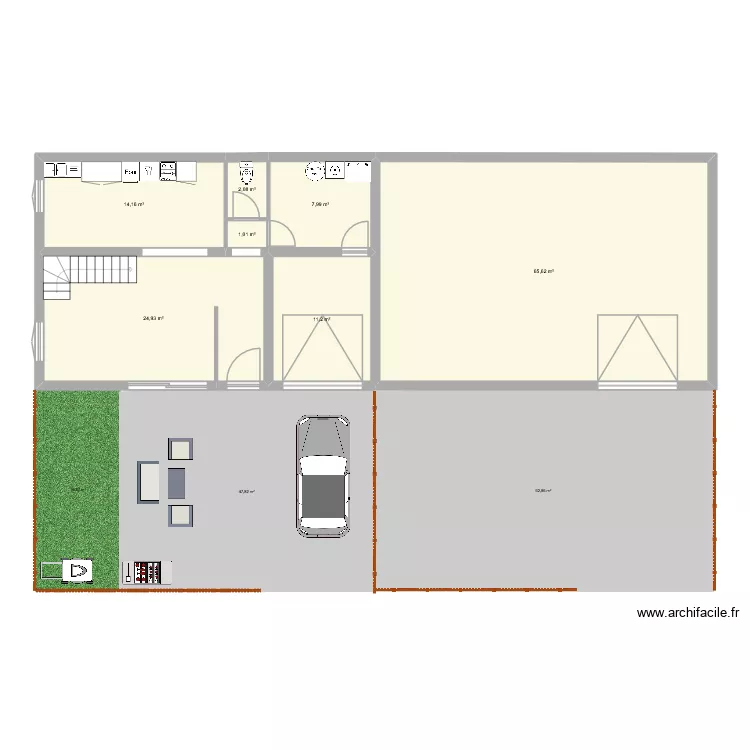 hugo. Plan de 14  et 255 m²