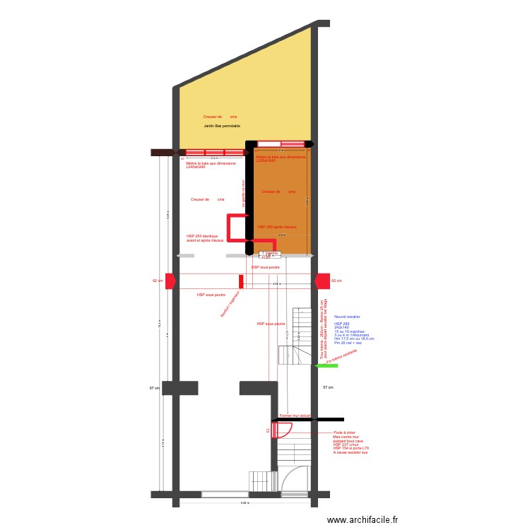 BAUCQ 77 Rez de Jardin Démolition def. Plan de 4 pièces et 100 m2