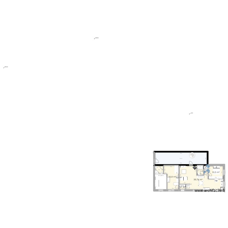 projet PC2. Plan de 9 pièces et 114 m2