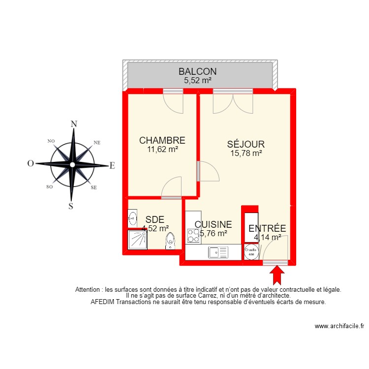 BI 19117 - . Plan de 9 pièces et 63 m2