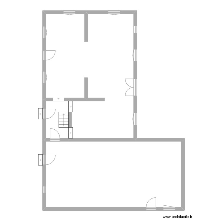 EP Loire_GUERCHE. Plan de 3 pièces et 132 m2