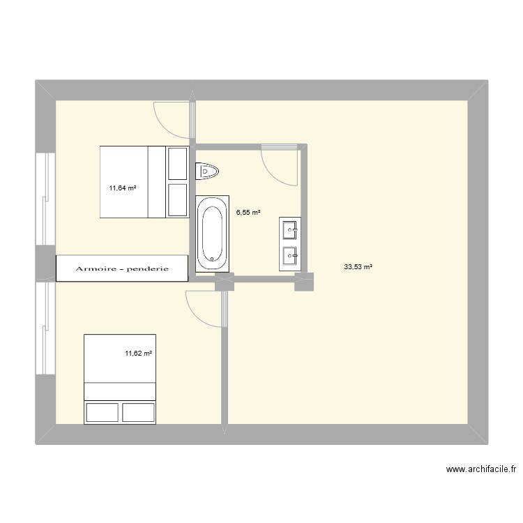 Les parc de grigy rdc 1. Plan de 4 pièces et 63 m2