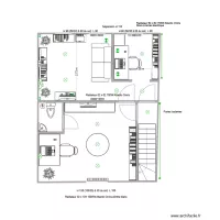 Salon et bureau 3 fen&ecirc;tres sym&eacute;triques