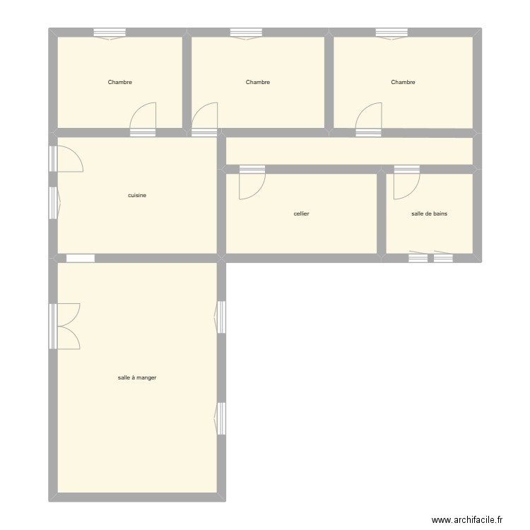 Lestang état initial. Plan de 8 pièces et 113 m2