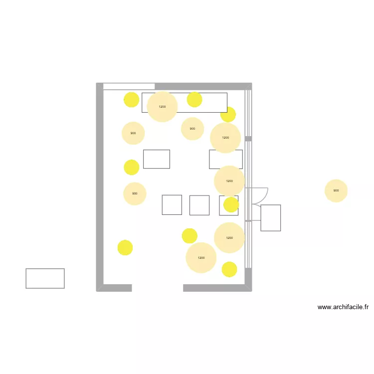 Salle 2 Bomba. Plan de 