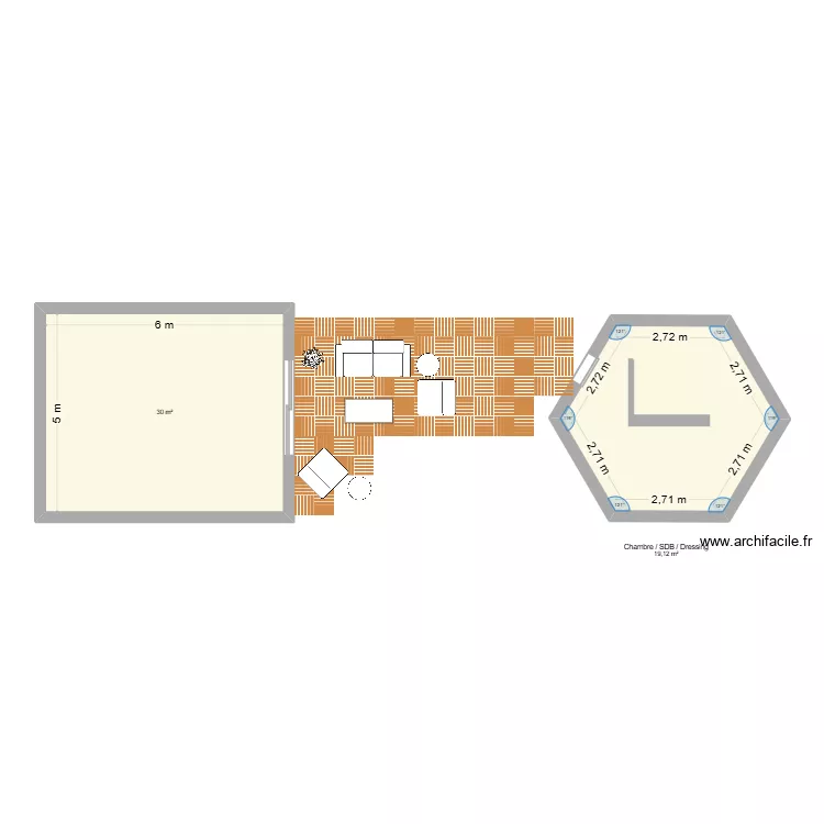 R&ecirc;ve 3. Plan de 2  et 49 m²