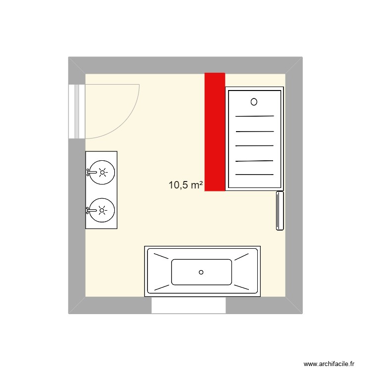 salle de bain. Plan de 0 pièce et 0 m2