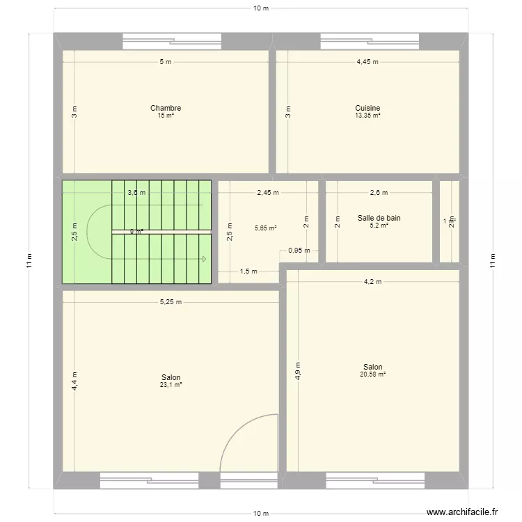 plan2. Plan de 8  et 93 m²