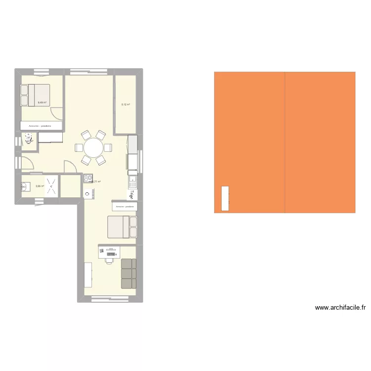 Gabriel H. Plan de 5 Pièces et 76 m²