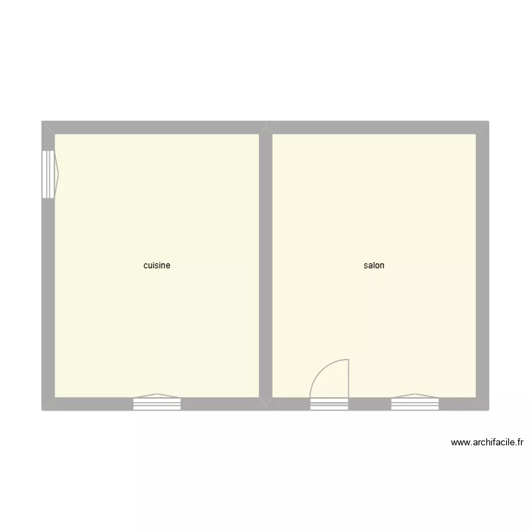 lauseille rdc &eacute;tat initial. Plan de 2  et 47 m²
