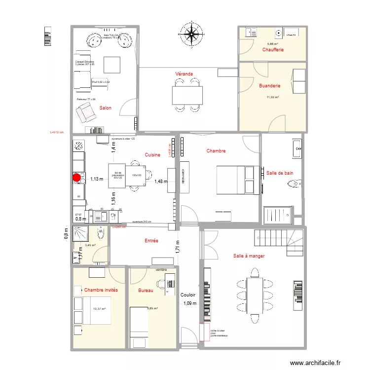 Plan projet pour r&eacute;flexion salon 2. Plan de 