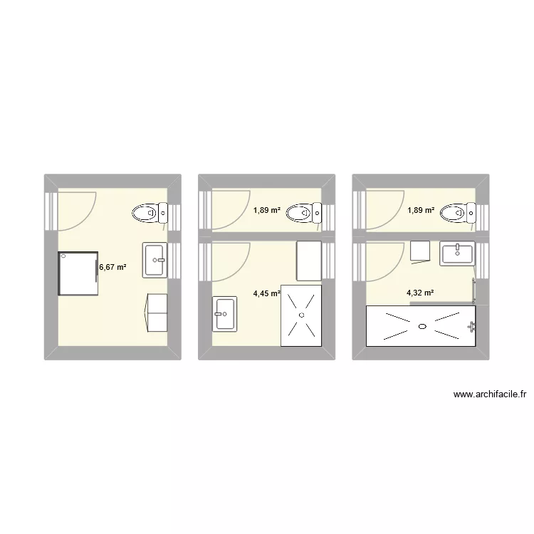 SB Orthe. Plan de 5 et 19 m² SB Orthe. Plan de 5 et 19 m²