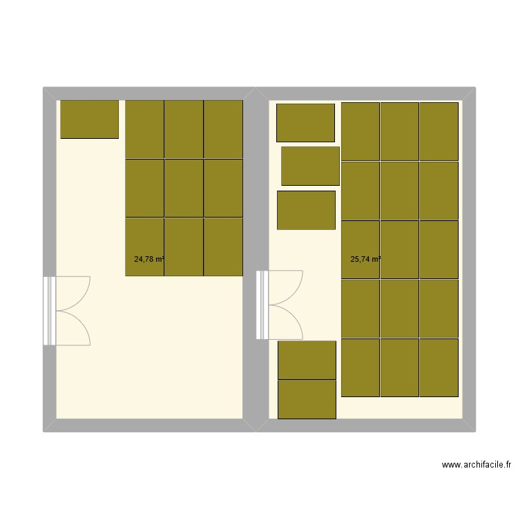 plan stockage. Plan de 2 pièces et 51 m2
