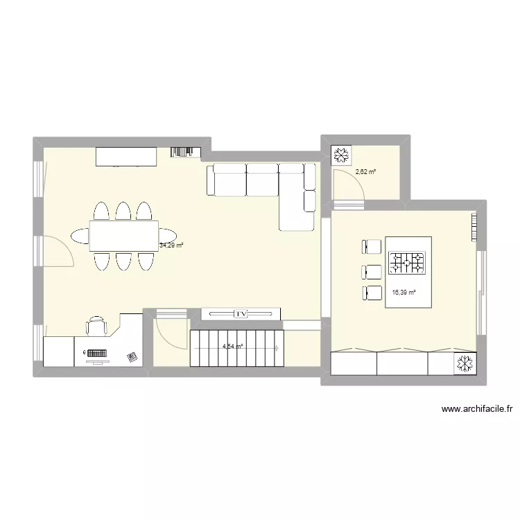 rdc maison. Plan de 