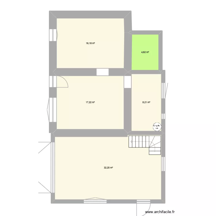 Projet St Christophe 1er &eacute;tage. Plan de 5  et 78 m²