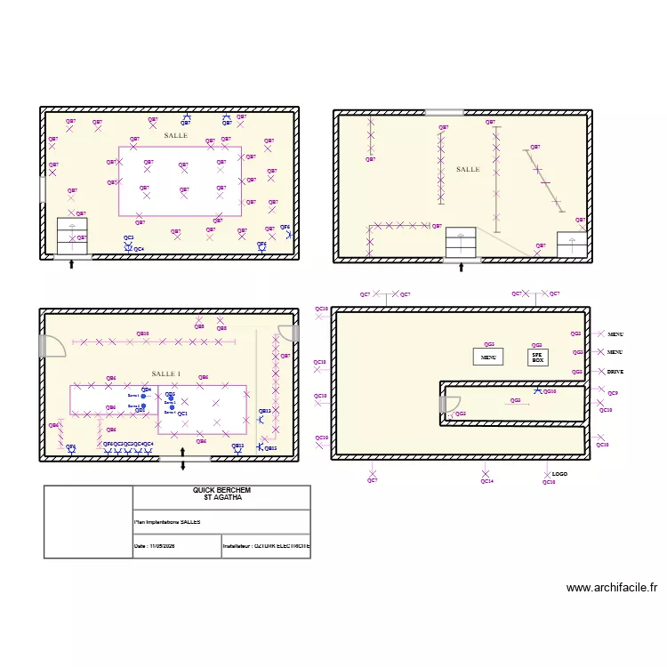 QUICK BERCHEM SALLE. Plan de 5 et 80 m² QUICK BERCHEM SALLE. Plan de 5 et 80 m²