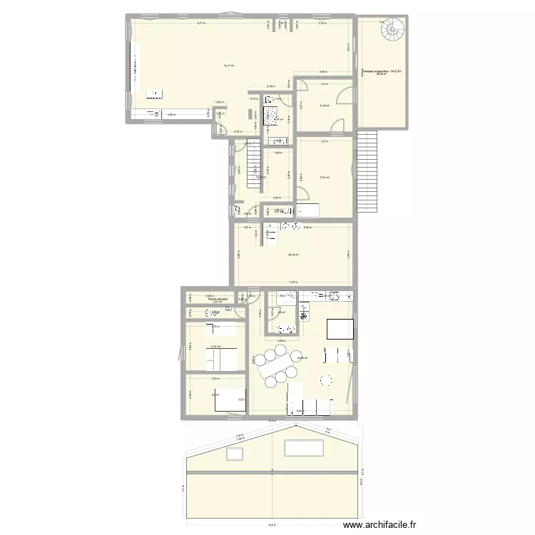 La Pellet 3. Plan de 14 et 249 m² La Pellet 3. Plan de 14 et 249 m²