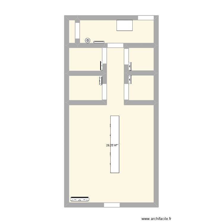 qipao pluneret. Plan de 7 pièces et 44 m2