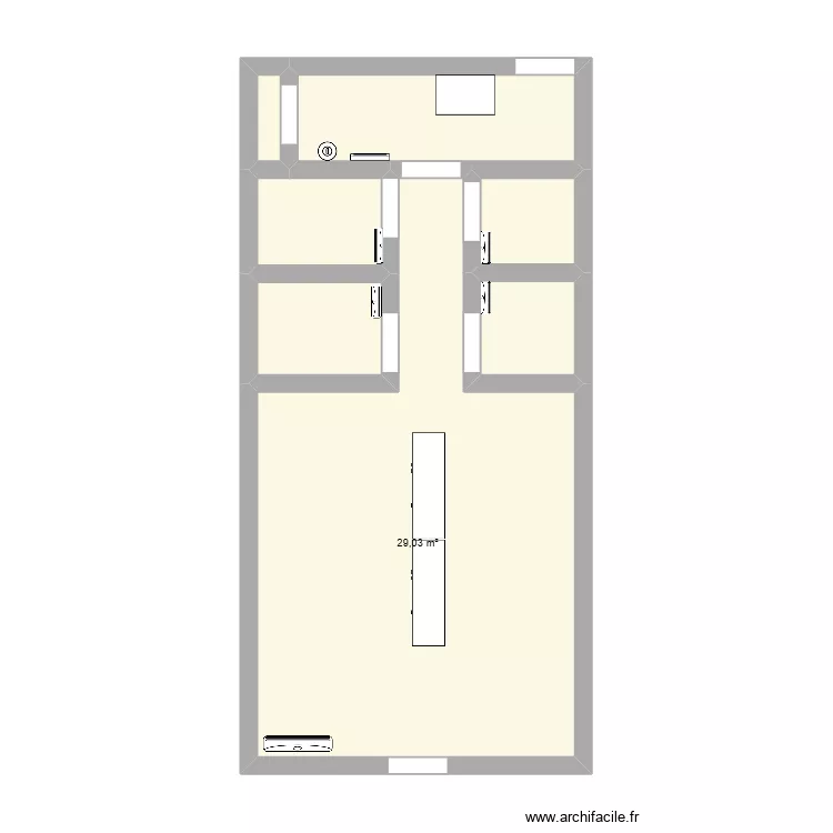 qipao pluneret. Plan de 7 pièces et 44 m²