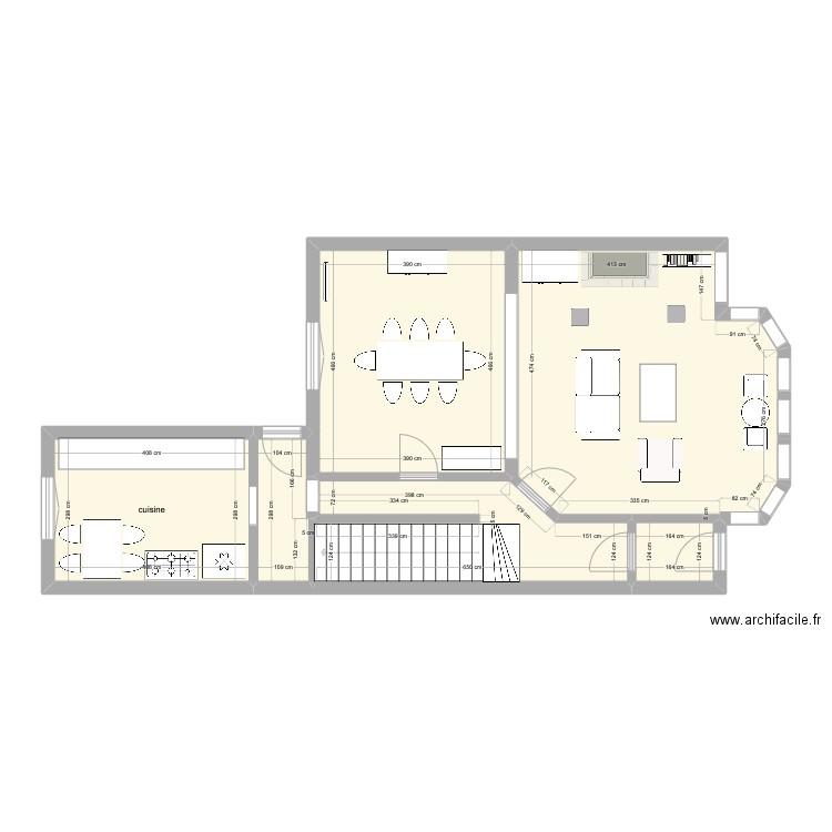 maison Wimereux. Plan de 6 pièces et 74 m2