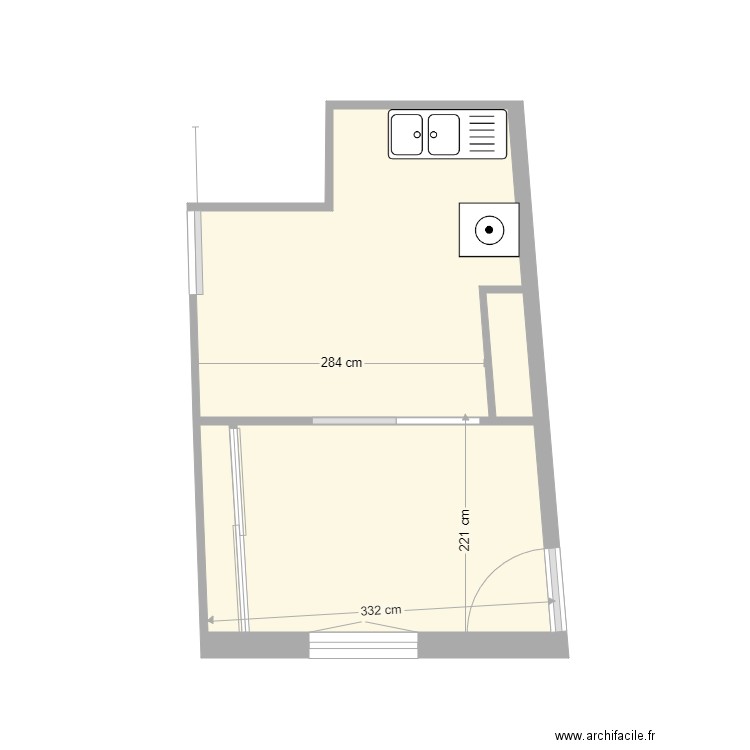 isabelle projet. Plan de 3 pièces et 14 m2