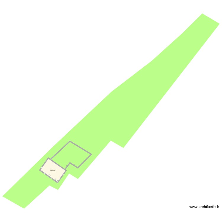 maison. Plan de 1 pièce et 55 m2