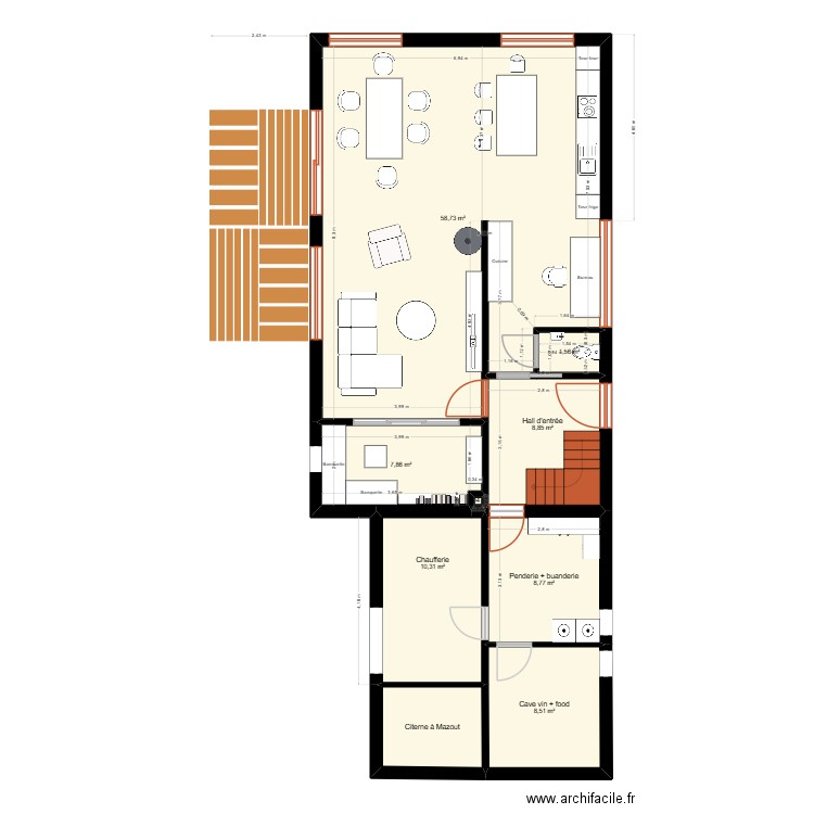 Plan final novembre 2025. Plan de 21 pièces et 219 m2